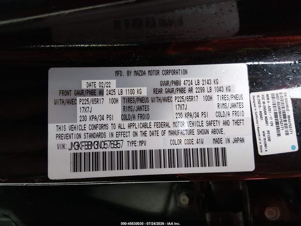 2022 MAZDA CX-5 2.5 S SELECT