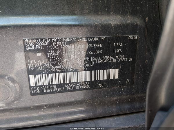 2019 TOYOTA RAV4 LE