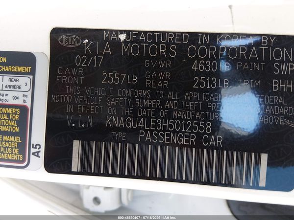 2017 KIA OPTIMA HYBRID EX