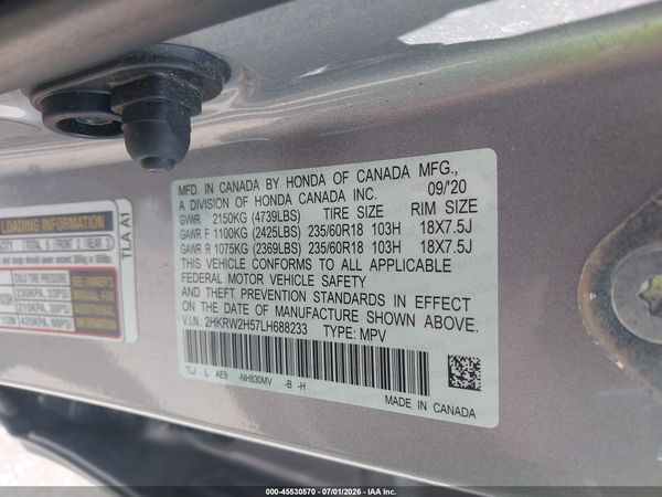 2020 HONDA CR-V AWD EX