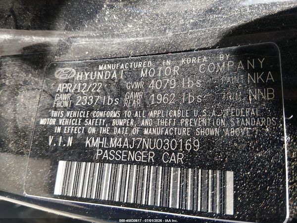 2022 HYUNDAI ELANTRA HYBRID BLUE