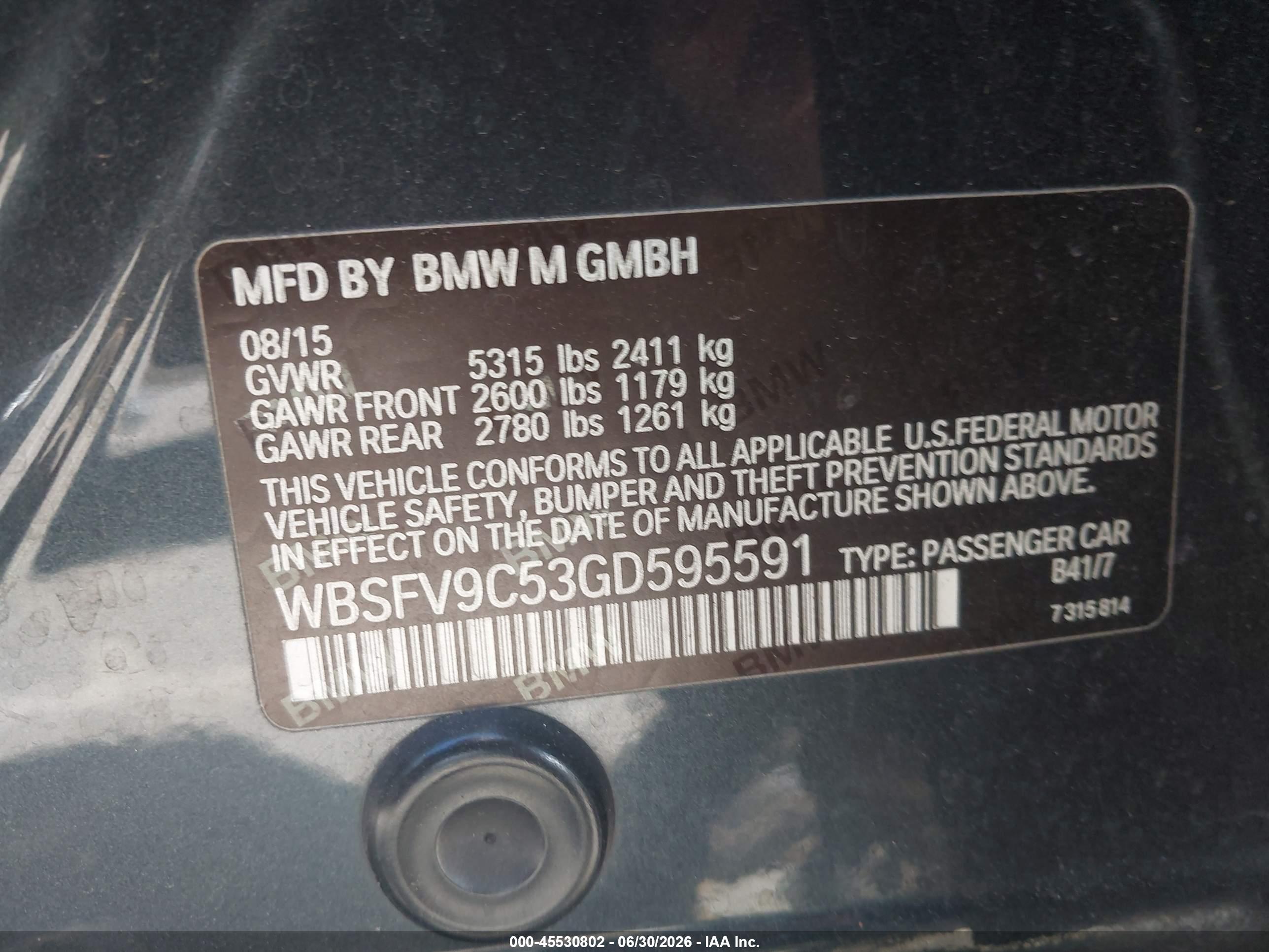 2016 BMW M5