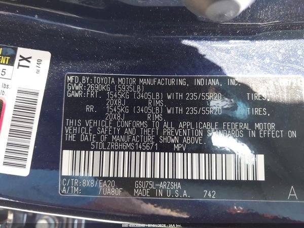2021 TOYOTA HIGHLANDER XSE