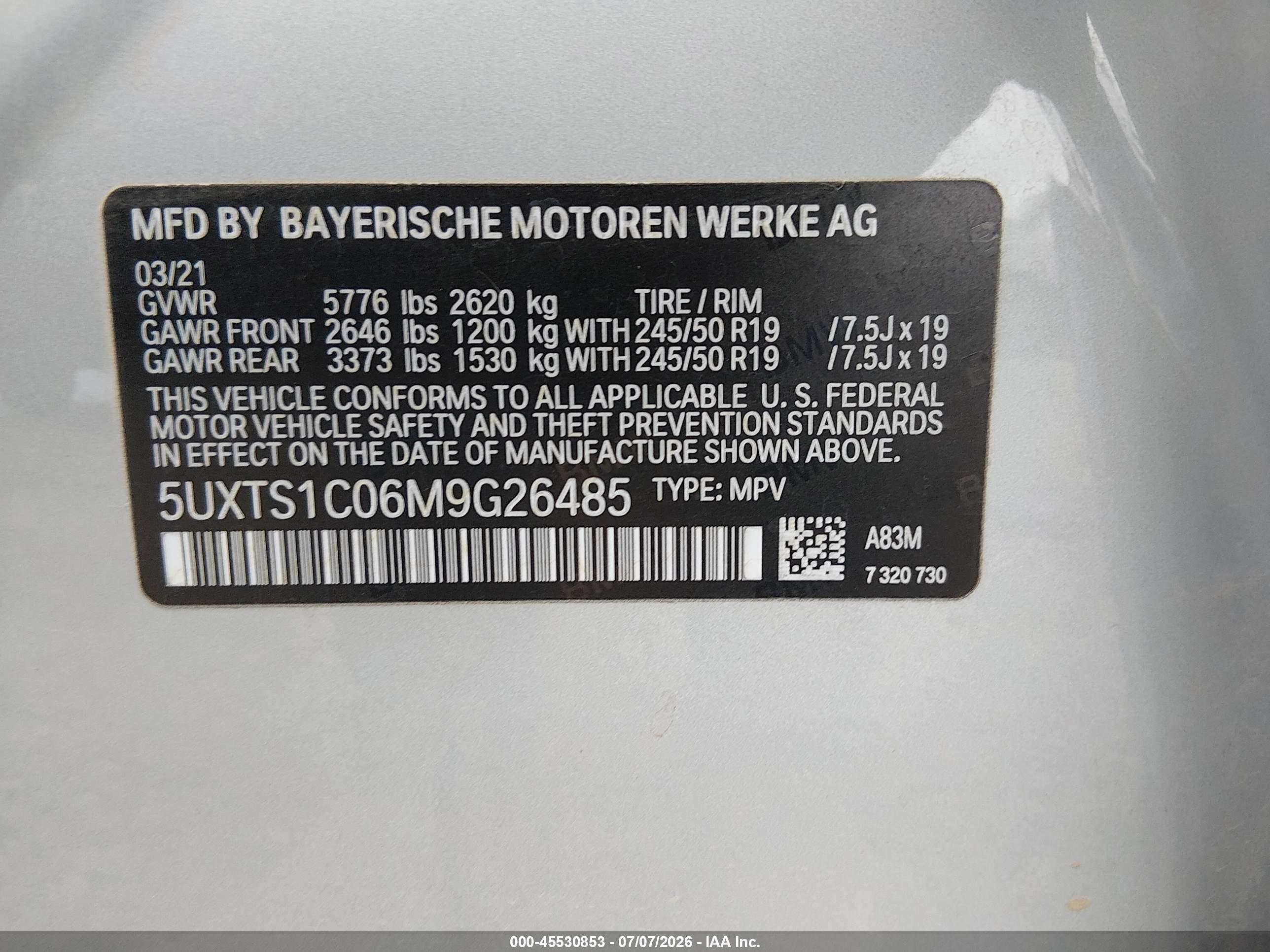 2021 BMW X3 PHEV XDRIVE30E