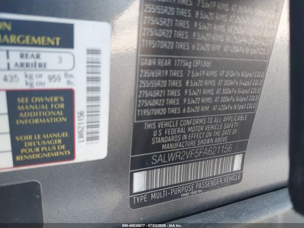 2015 LAND ROVER RANGE ROVER SPORT 3.0L V6 SUPERCHARGED HSE