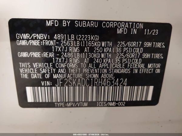 2024 SUBARU FORESTER PREMIUM