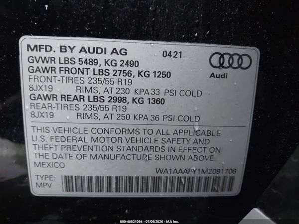 2021 AUDI Q5