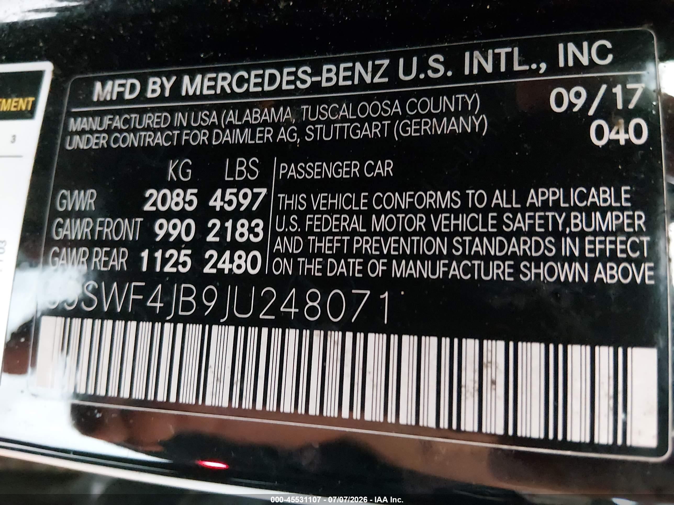2018 MERCEDES-BENZ C 300 C300