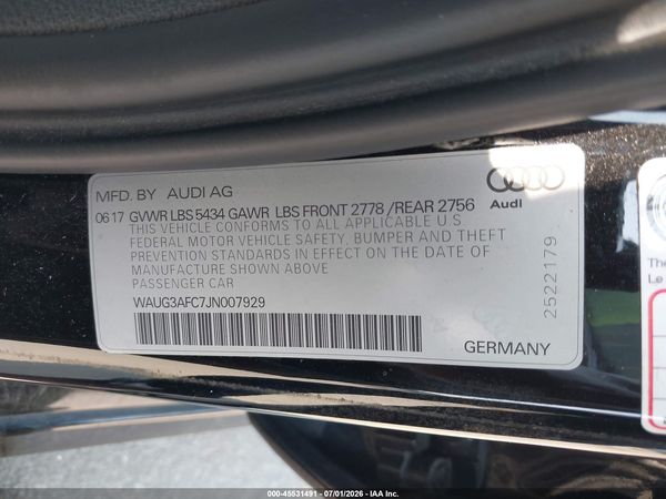 2018 AUDI A6 3.0T PREMIUM PLUS