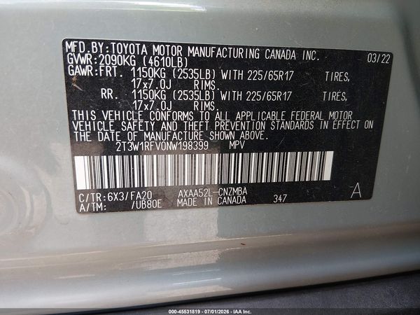 2022 TOYOTA RAV4 XLE