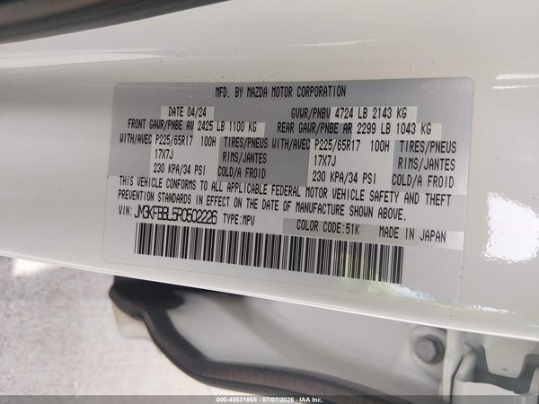 2024 MAZDA CX-5 2.5 S SELECT