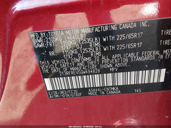 2016 TOYOTA RAV4 XLE