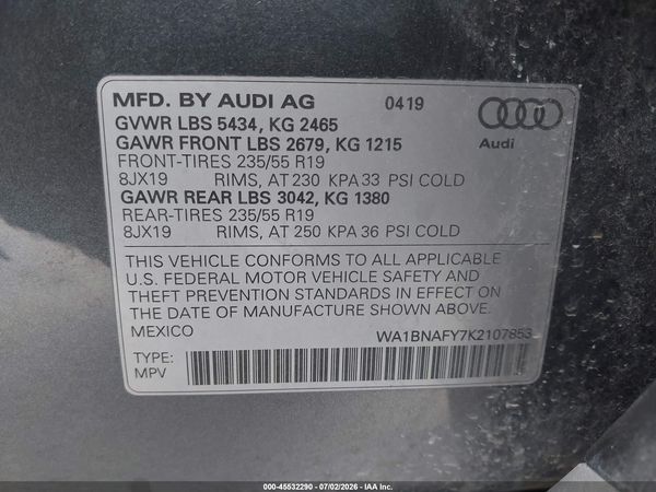 2019 AUDI Q5 45 PREMIUM