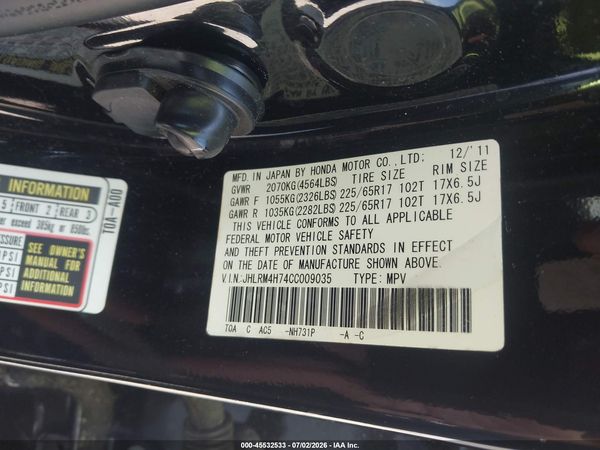 2012 HONDA CR-V EX-L