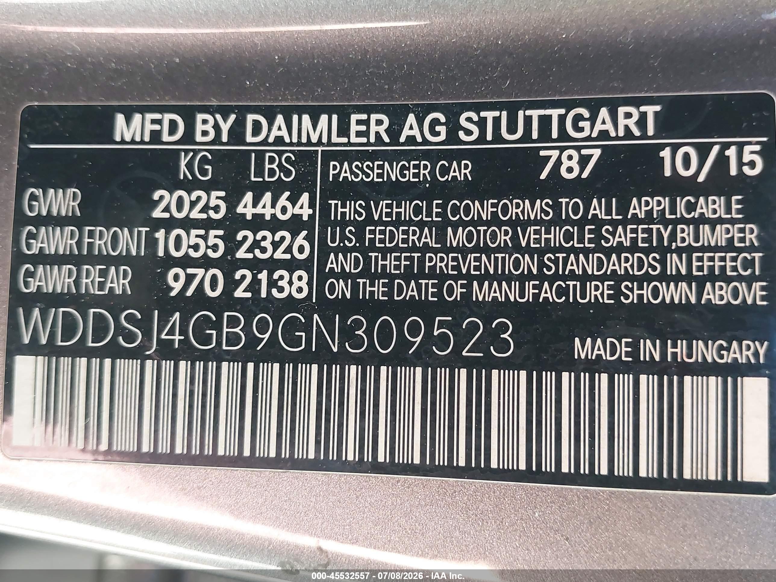 2016 MERCEDES-BENZ CLA 250 4MATIC