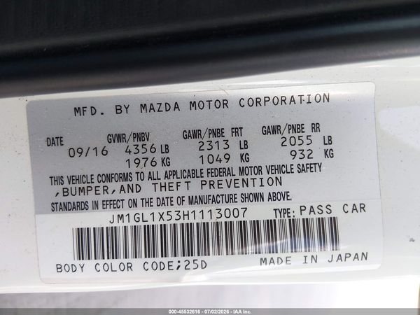 2017 MAZDA MAZDA6 GRAND TOURING