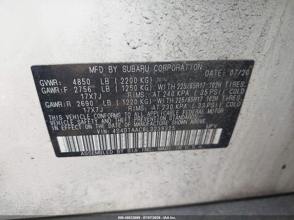 2020 SUBARU OUTBACK Base