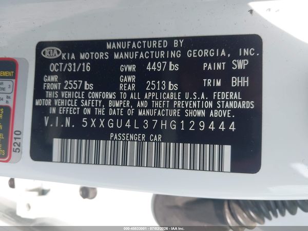 2017 KIA OPTIMA EX