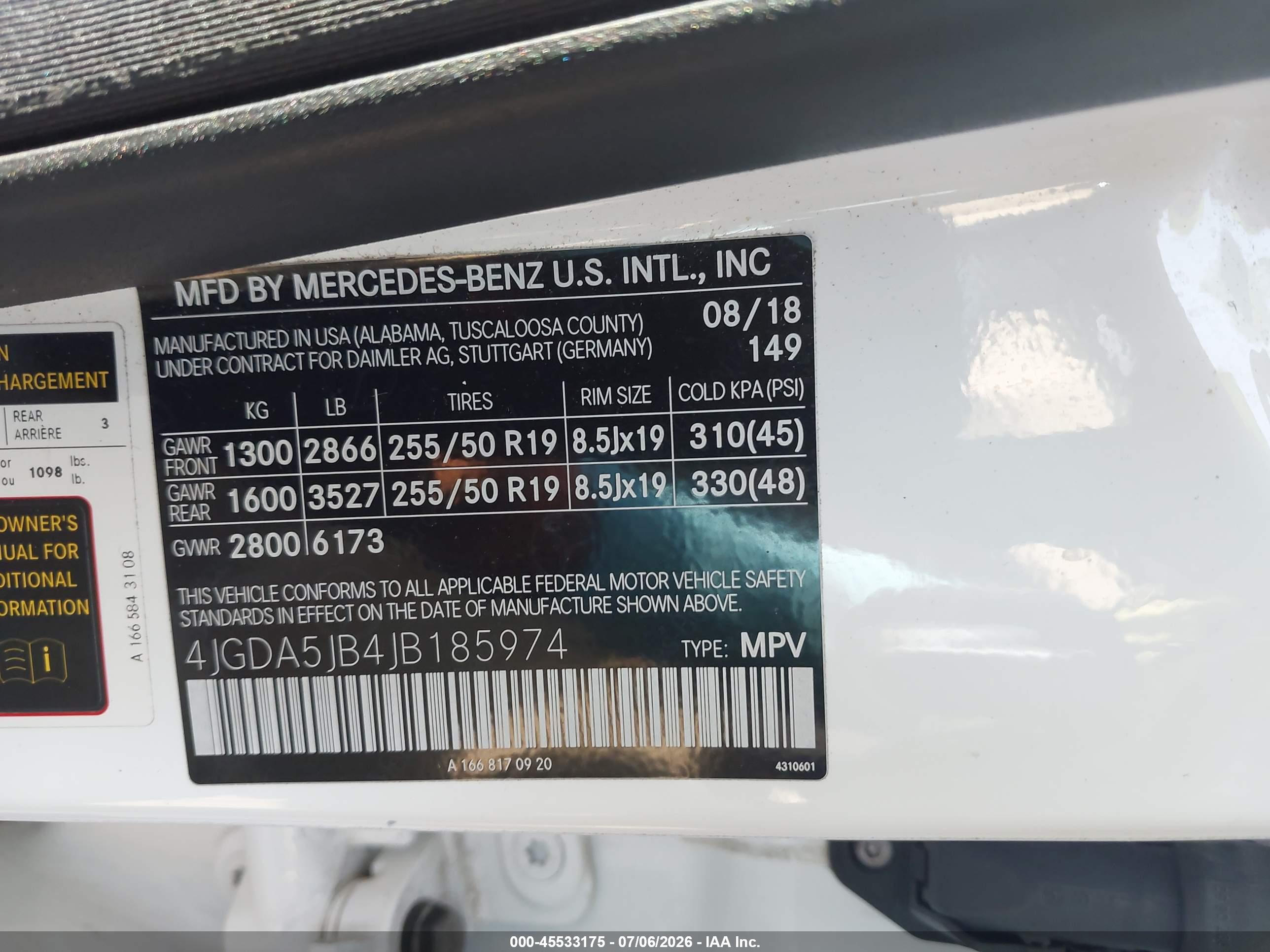 2018 MERCEDES-BENZ GLE 350 GLE350