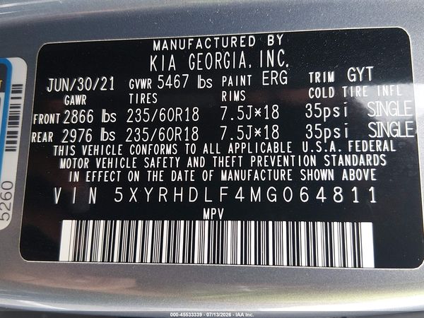 2021 KIA SORENTO EX