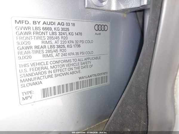 2018 AUDI Q7 3.0T PREMIUM