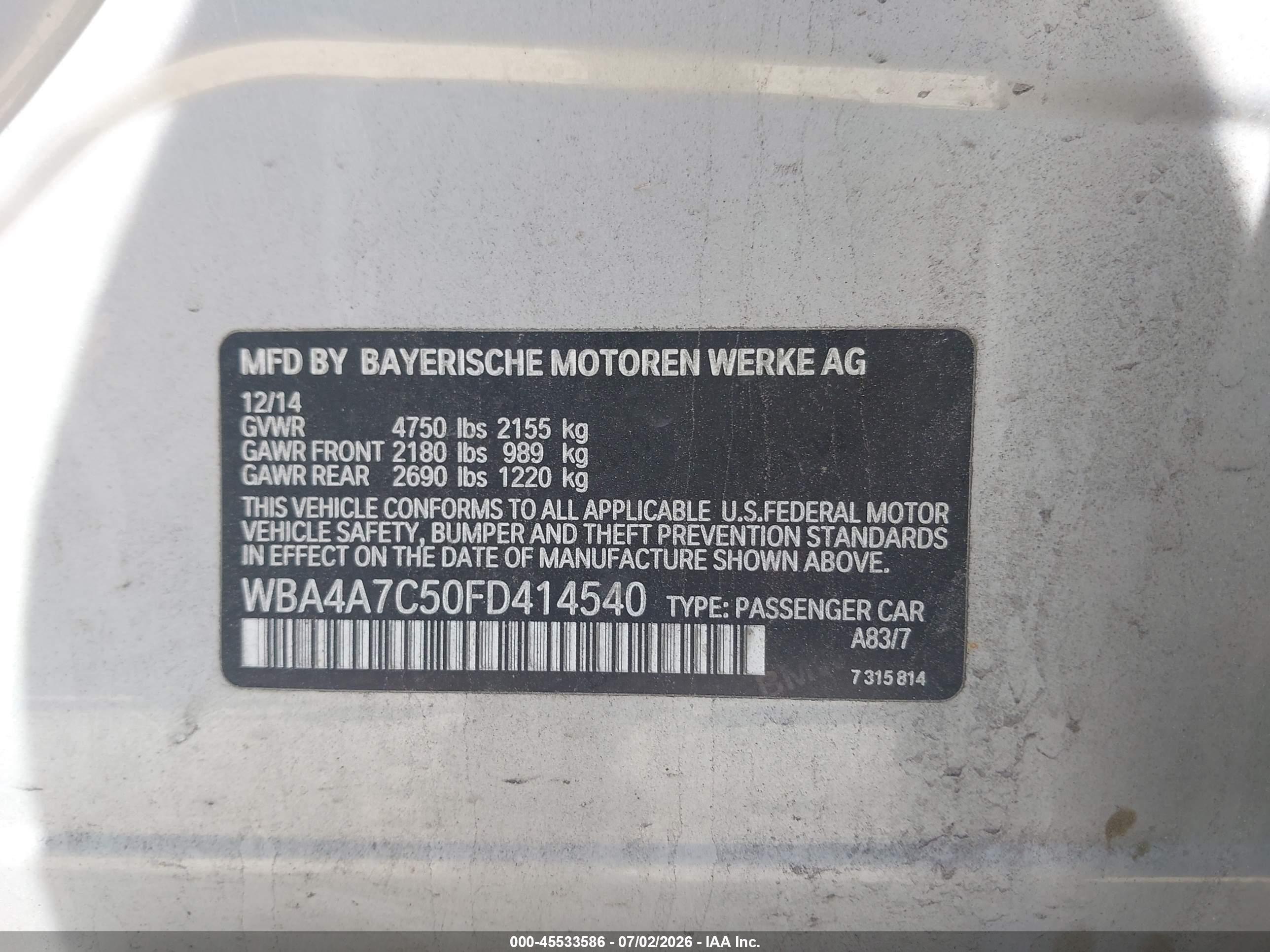 2015 BMW 428 GRAN COUPE XDRIVE