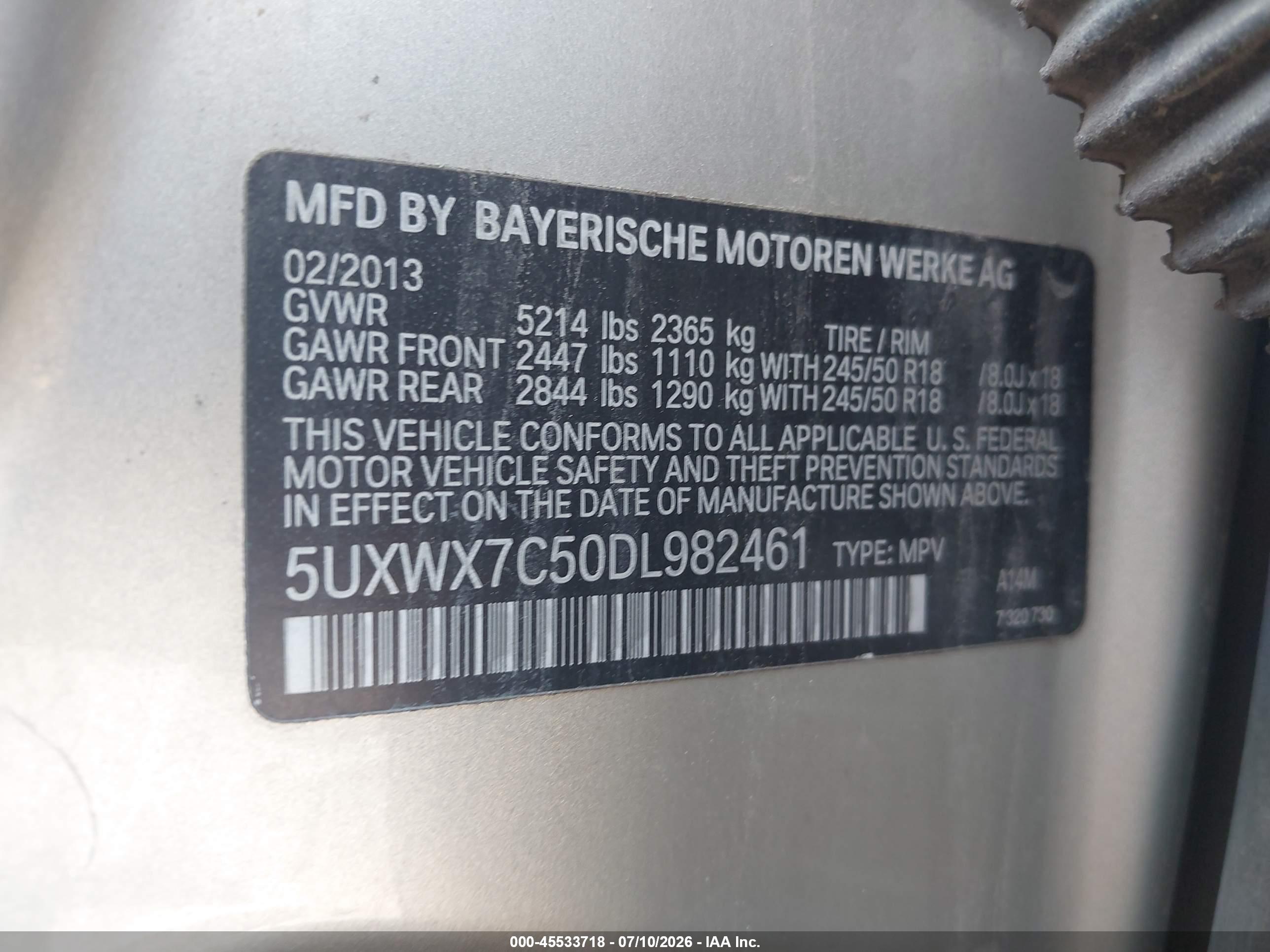 2013 BMW X3 XDRIVE35I