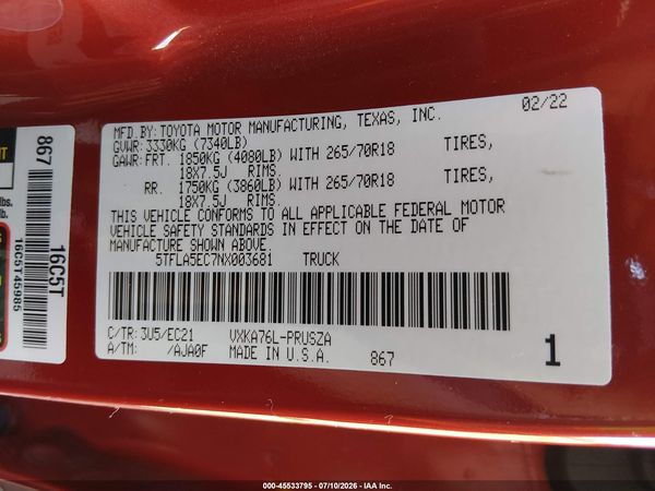 2022 TOYOTA TUNDRA SR5
