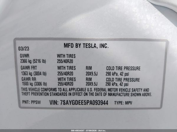 2023 TESLA MODEL Y
