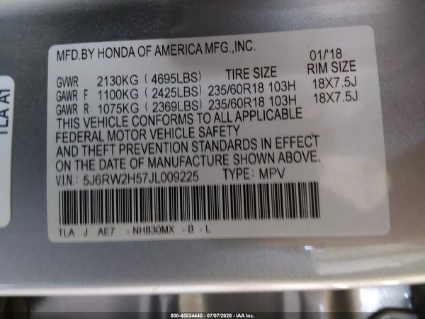2018 HONDA CR-V EX