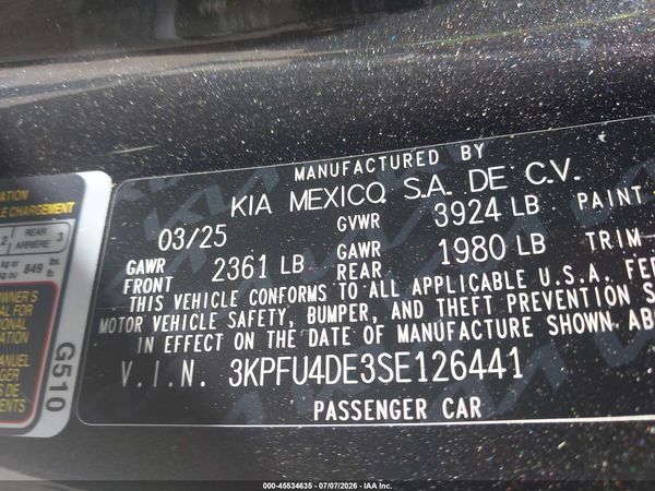 2025 KIA K4 EX