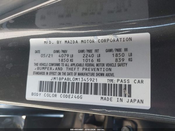 2021 MAZDA MAZDA3 SELECT