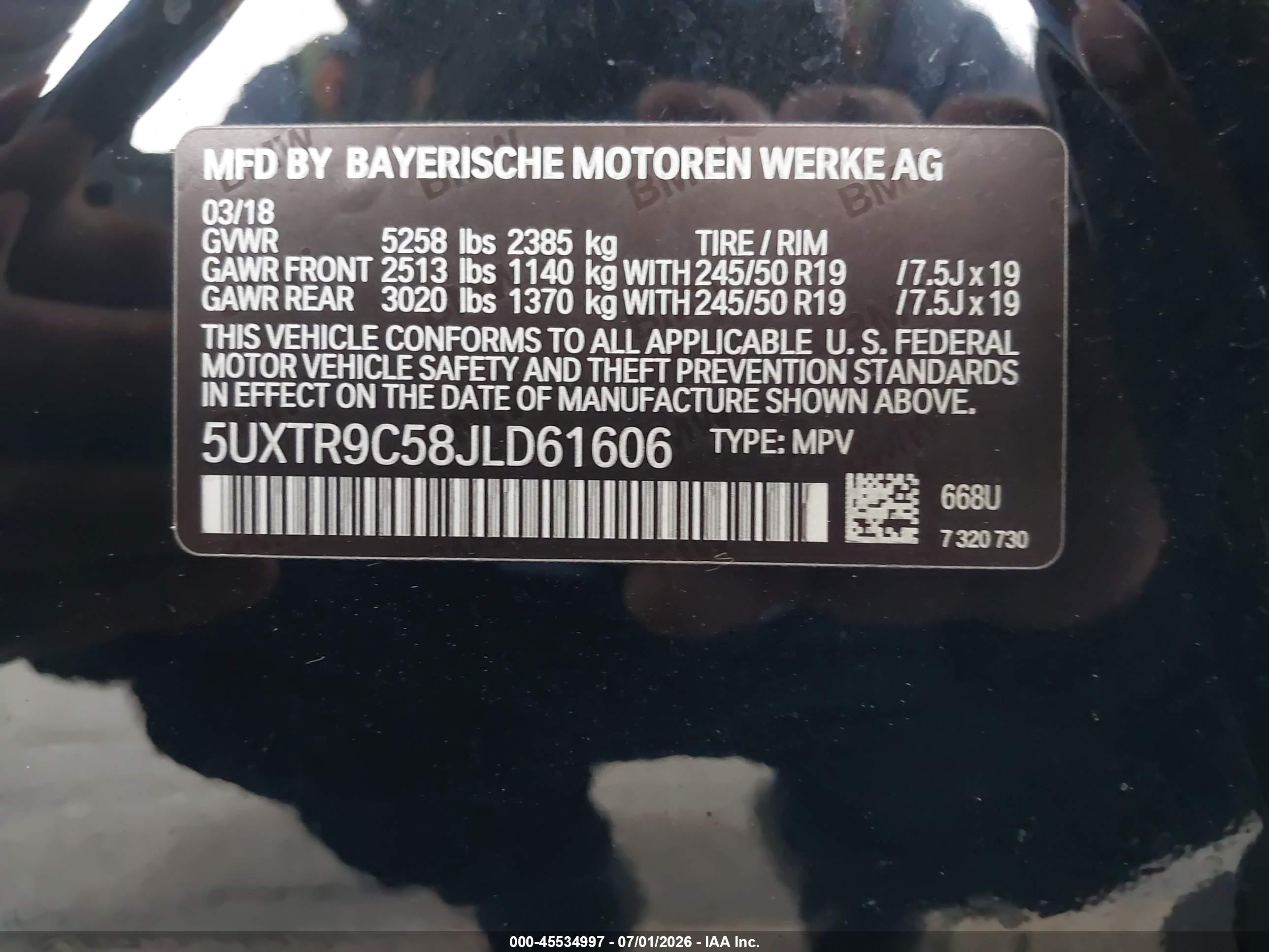 2018 BMW X3 sDrive30i