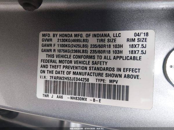 2018 HONDA CR-V EX