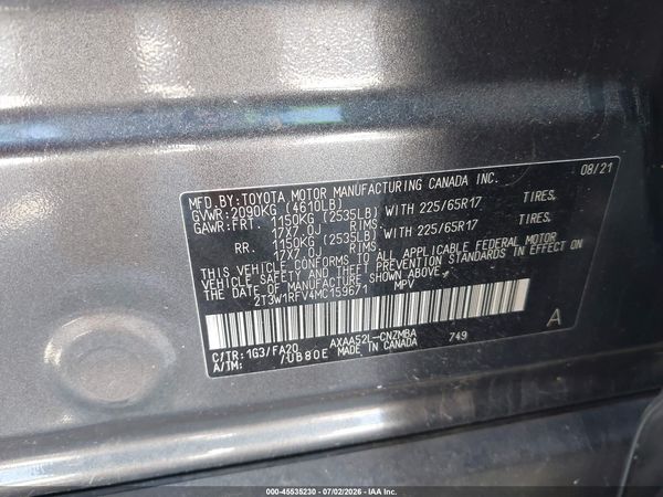 2021 TOYOTA RAV4 XLE