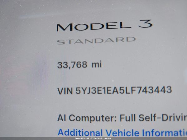 2020 TESLA MODEL 3