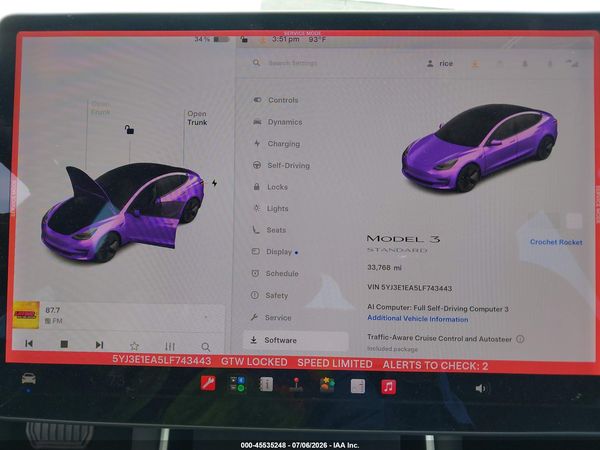 2020 TESLA MODEL 3