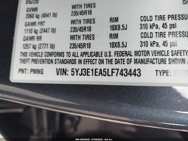 2020 TESLA MODEL 3