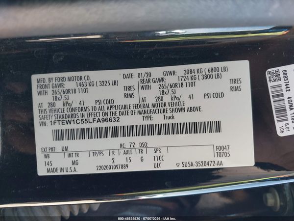 2020 FORD F-150 XLT