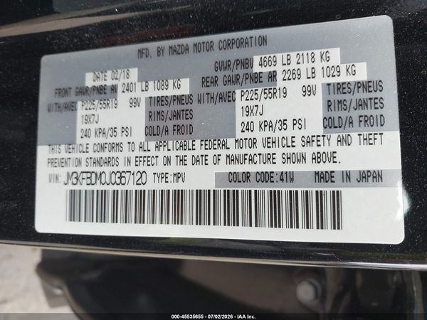 2018 MAZDA CX-5 GRAND TOURING