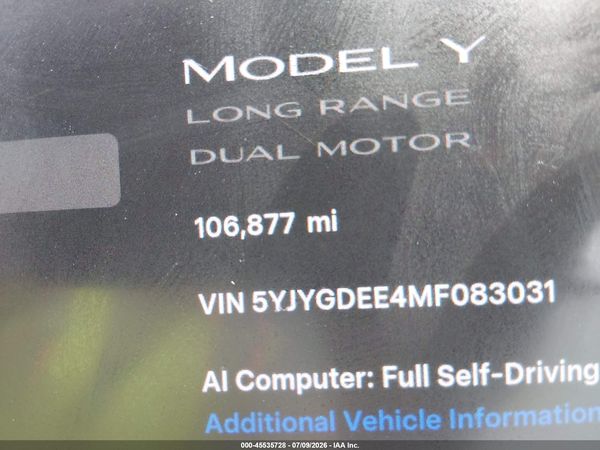 2021 TESLA MODEL Y