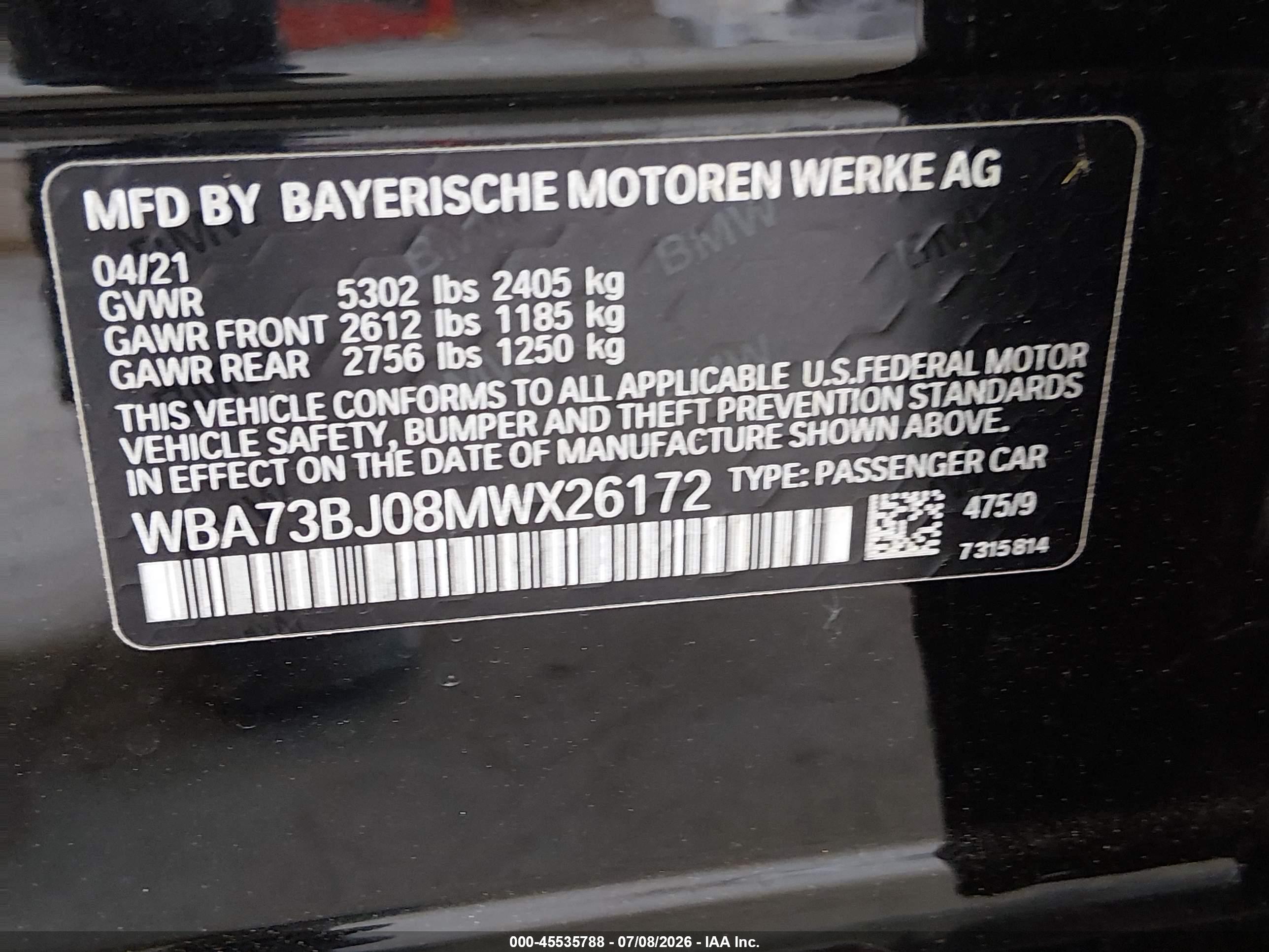 2021 BMW 540I XDRIVE