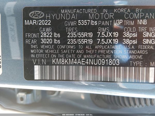 2022 HYUNDAI IONIQ 5 SE