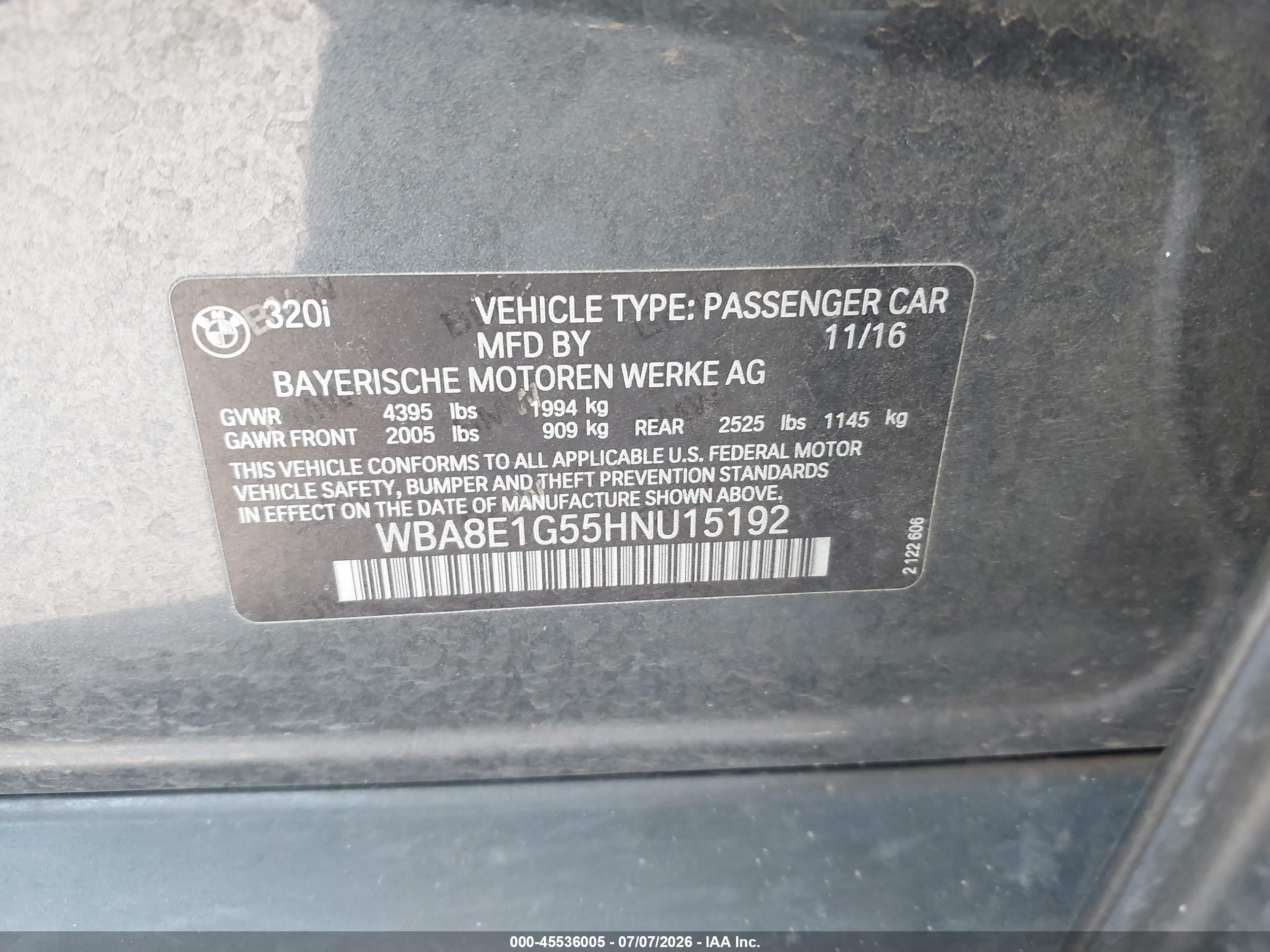 2017 BMW 320I SA