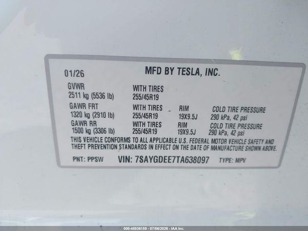2026 TESLA MODEL Y