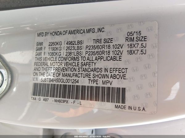 2016 ACURA RDX