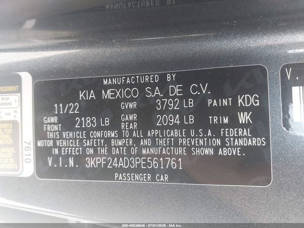 2023 KIA FORTE LXS