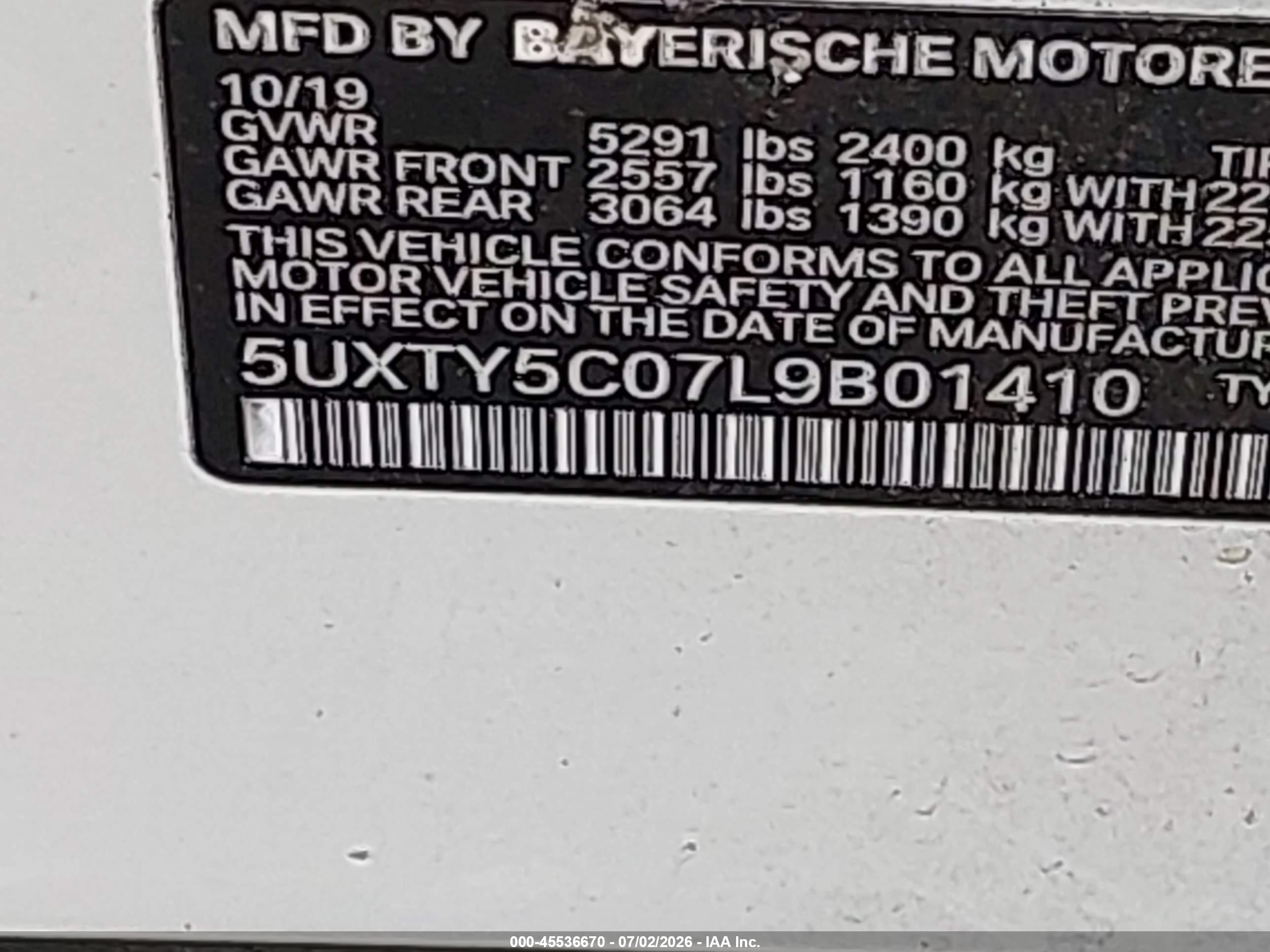 2020 BMW X3 XDRIVE30I