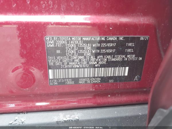 2021 TOYOTA RAV4 LE