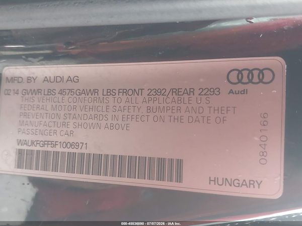 2015 AUDI A3 2.0T PREMIUM